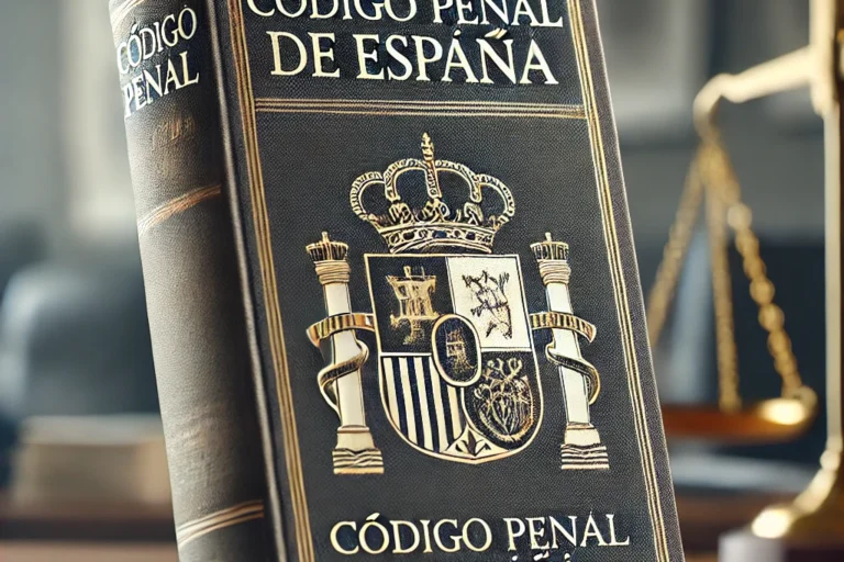 Primer plano del Código Penal de España en un despacho de abogados, representando la diferencia entre delitos leves, menos graves y graves