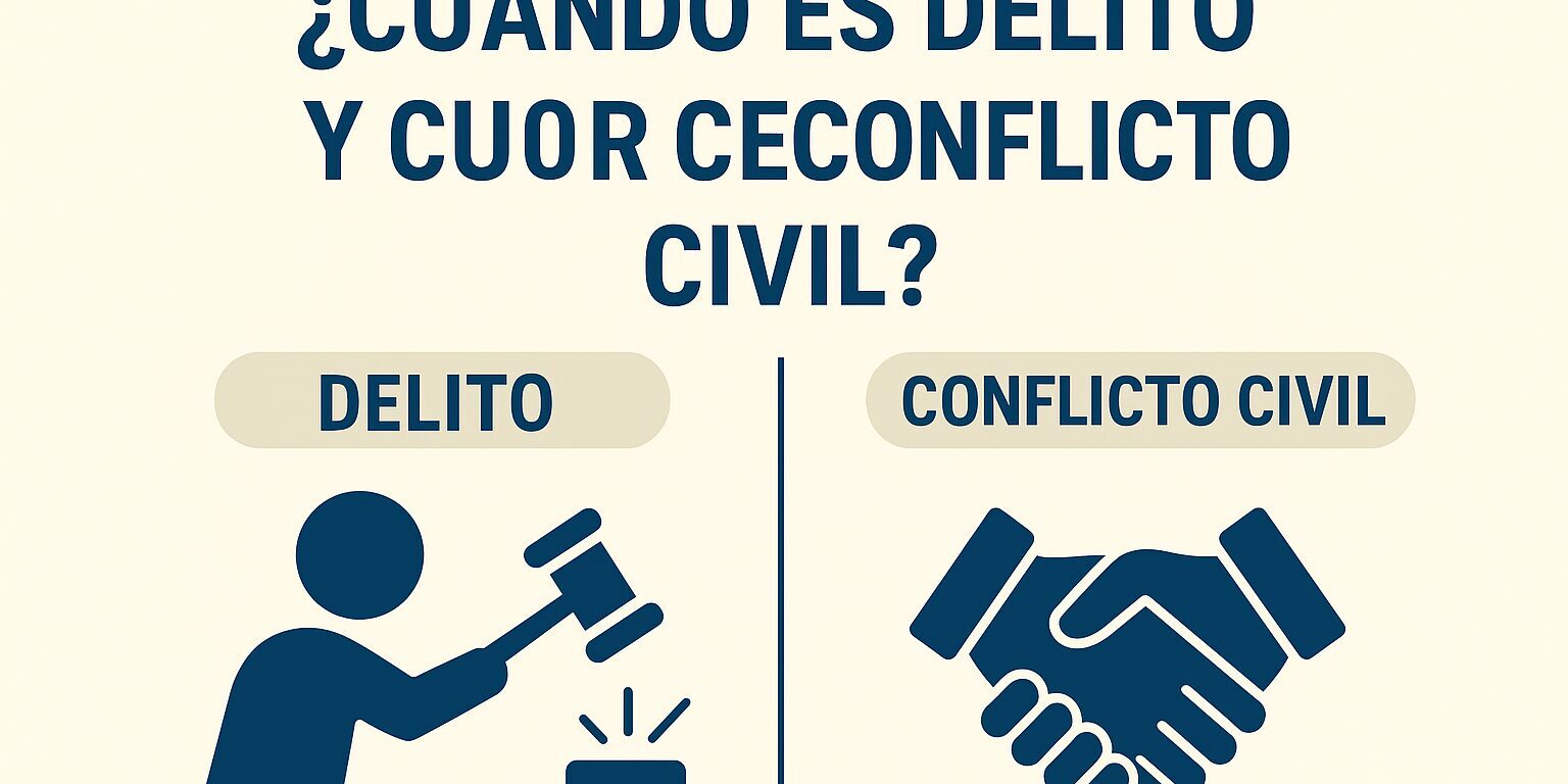¿Cuándo es delito y cuándo es conflicto civil? Claves esenciales en procedimientos económicos ¿Cuándo es delito y cuándo es conflicto civil? Claves esenciales en procedimientos económicos