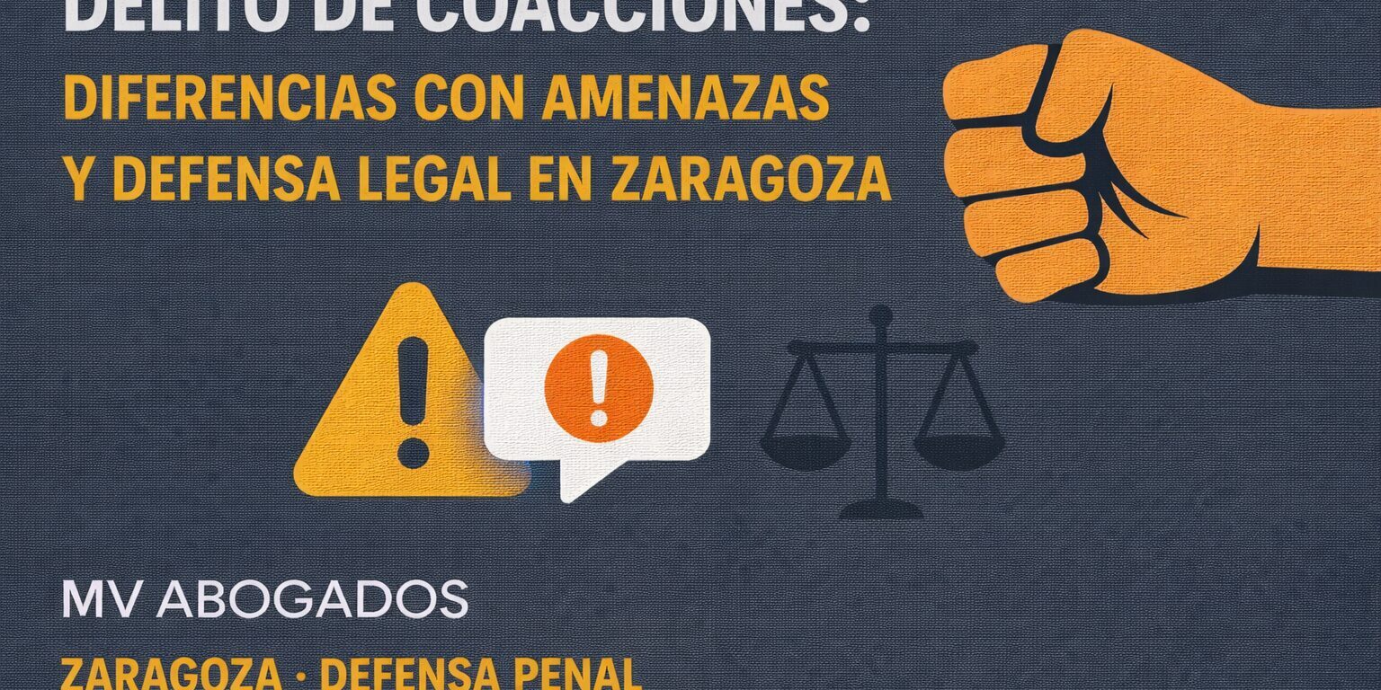 Delito de coacciones zaragoza y diferencias con delitio de amenazas, defensa legal en zaragoza