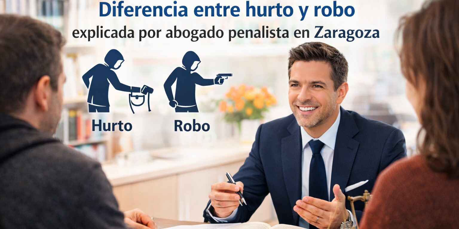Diferencia entre hurto y robo explicada por abogado penalista en Zaragoza