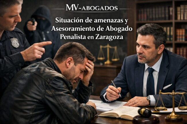 Situación de amenazas y asesoramiento de abogado penalista en Zaragoza